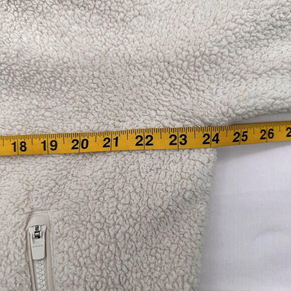 Athleta Fleece Jacket XL Tugga Sherpa Ivory Cream Full Zip Cozy Teddy Pockets - Picture 10 of 15